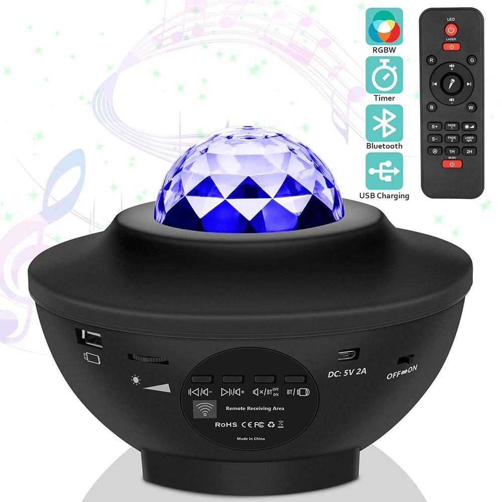 Galaxy Projector With Star Lights & Ocean Waves (Bluetooth Speaker and Remote)